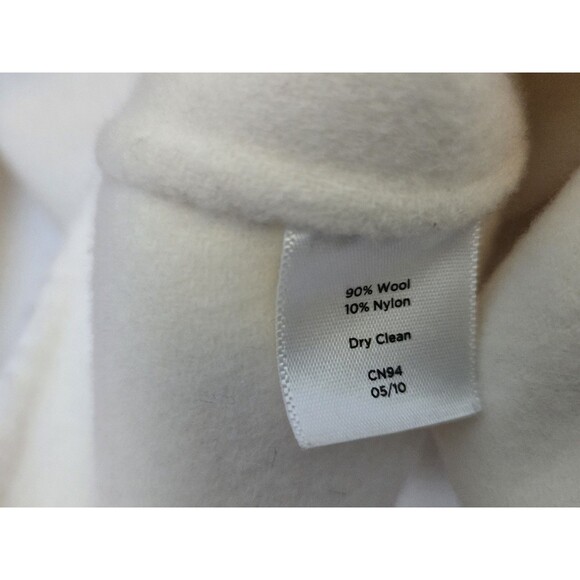 Talbots Coat Womens 10P Cropped White Wool Blend Peacoat Winter Old Money Classy - Picture 9 of 9